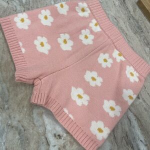 Altar'd State Pink Floral Knit High-Waist Shorts